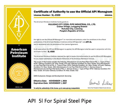 API 5l For Spiral Steel Pipe